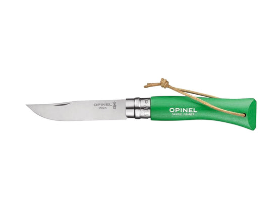 COLTELLO A LAMA RICHIUDIBILE INOX N°07 CON IMPUGNATURA VERDE OPINEL