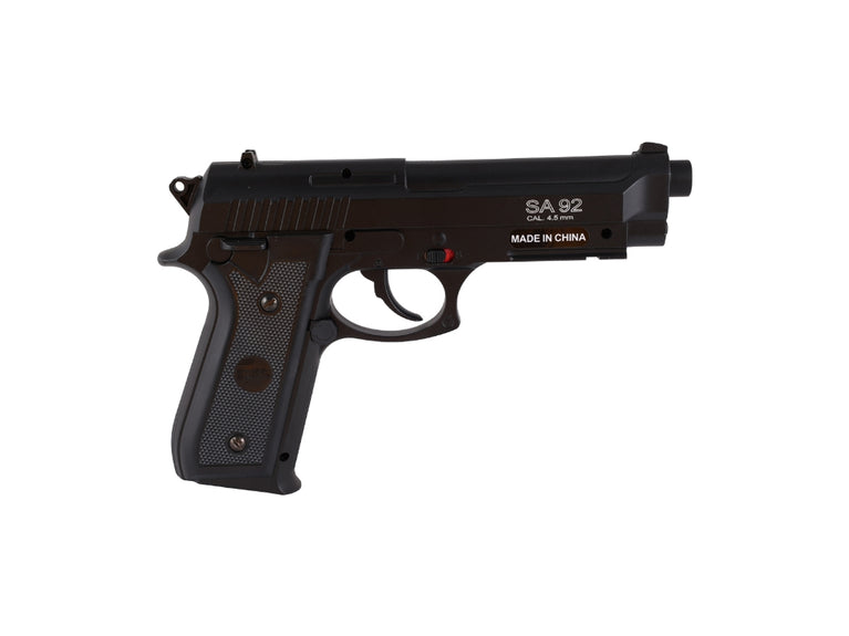 PISTOLA SA92 FULL METAL CAL.4,5 POT.<7.5 JOULE BB STEEL NO BLOWBACK SWISS ARMS