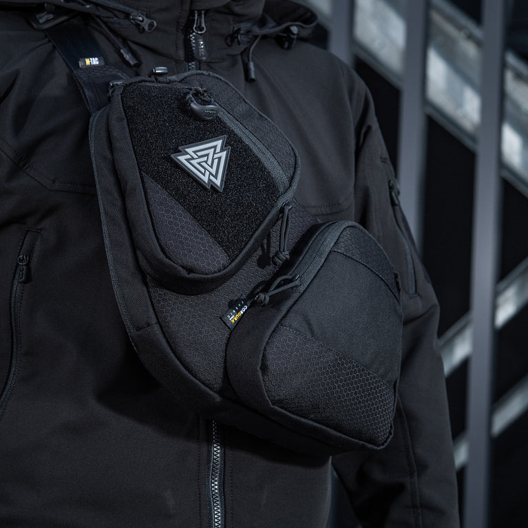 Marsupio Monospalla Softair Molle NERO Bat Wing Bag Elite Hex M-TAC