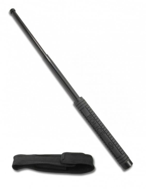 Bastone telescopico POLICE NERO da 50 cm manico anti scivolo