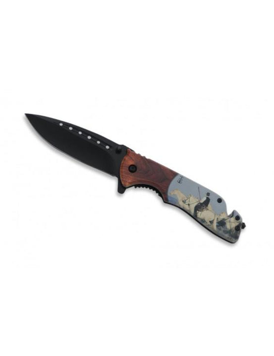 COLTELLO COLTELLO CON LAMA RICHIUDIBILE DA 9cm E IMPUGNATURA DECORATA