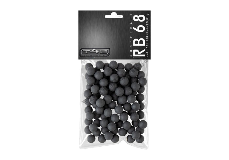 MUNIZIONI CAL. 68 PRACTICE RUB 3,01 g IN GOMMA CONFEZIONE DA 100 PEZZI T4E