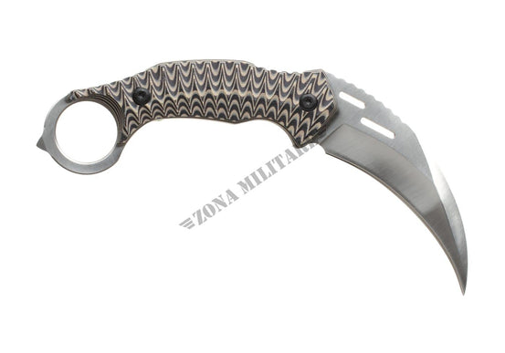 COLTELLO KARAMBIT EF715 A LAMA FISSA CON MANICO IN COLORAZIONE ACCIAIO DAMASCATO ELITE FORCE