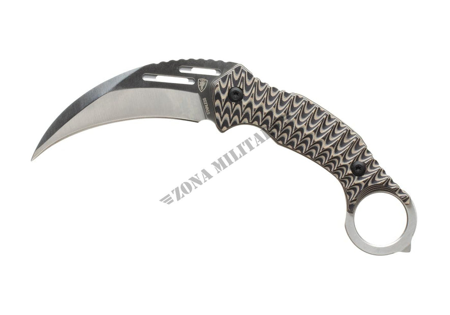 COLTELLO KARAMBIT EF715 A LAMA FISSA CON MANICO IN COLORAZIONE ACCIAIO DAMASCATO ELITE FORCE