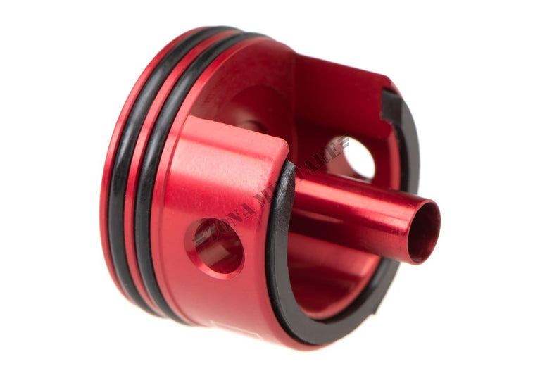 TESTA CILINDRO AEG CON DOPPIA GUARNIZIONE E SMORZATORE D'ARIA IN ALLUMINIO CNC MAXX MODEL