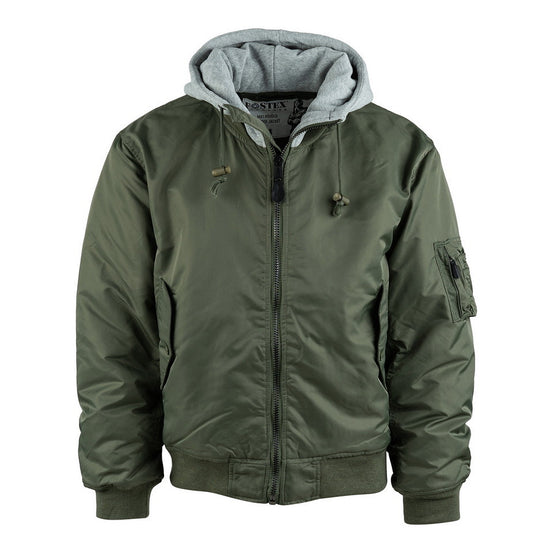 GIACCA BOMBER MA-1 CON CAPPUCCIO VERDE FOSTEX