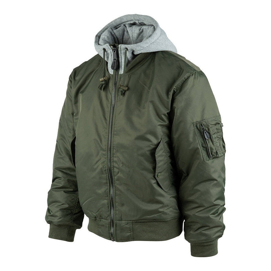 GIACCA BOMBER MA-1 CON CAPPUCCIO VERDE FOSTEX