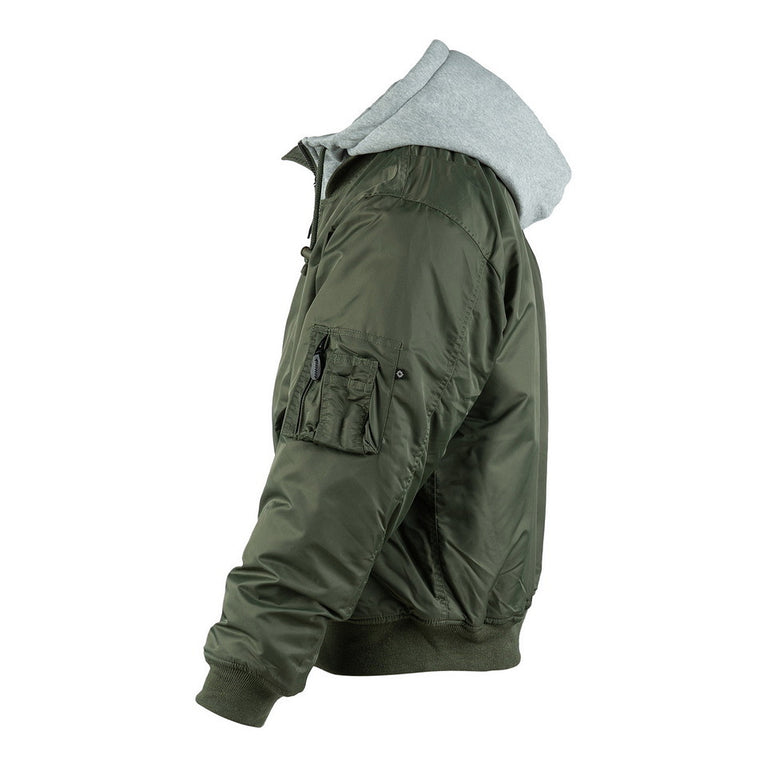 GIACCA BOMBER MA-1 CON CAPPUCCIO VERDE FOSTEX