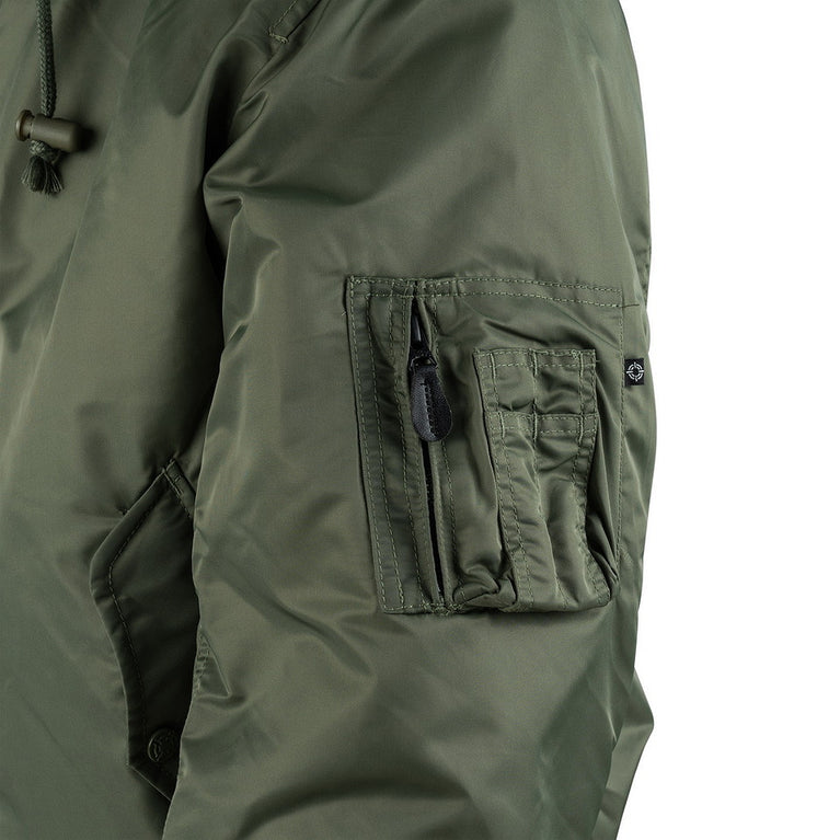 GIACCA BOMBER MA-1 CON CAPPUCCIO VERDE FOSTEX