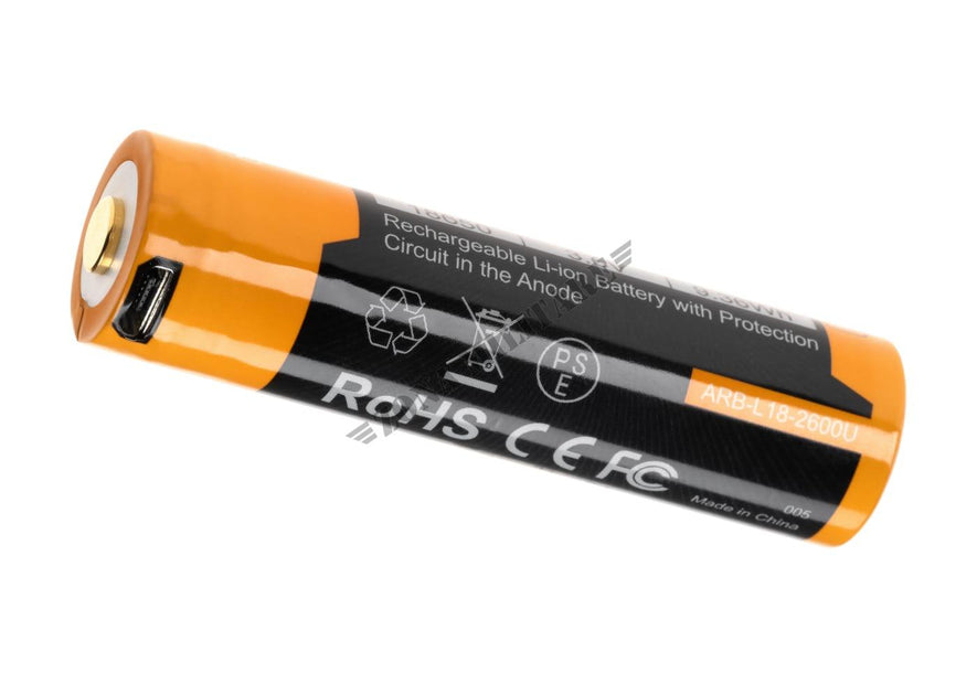 BATTERIA RICARICABILE 18650 LI-ION 3,7V 2600mAh FENIX