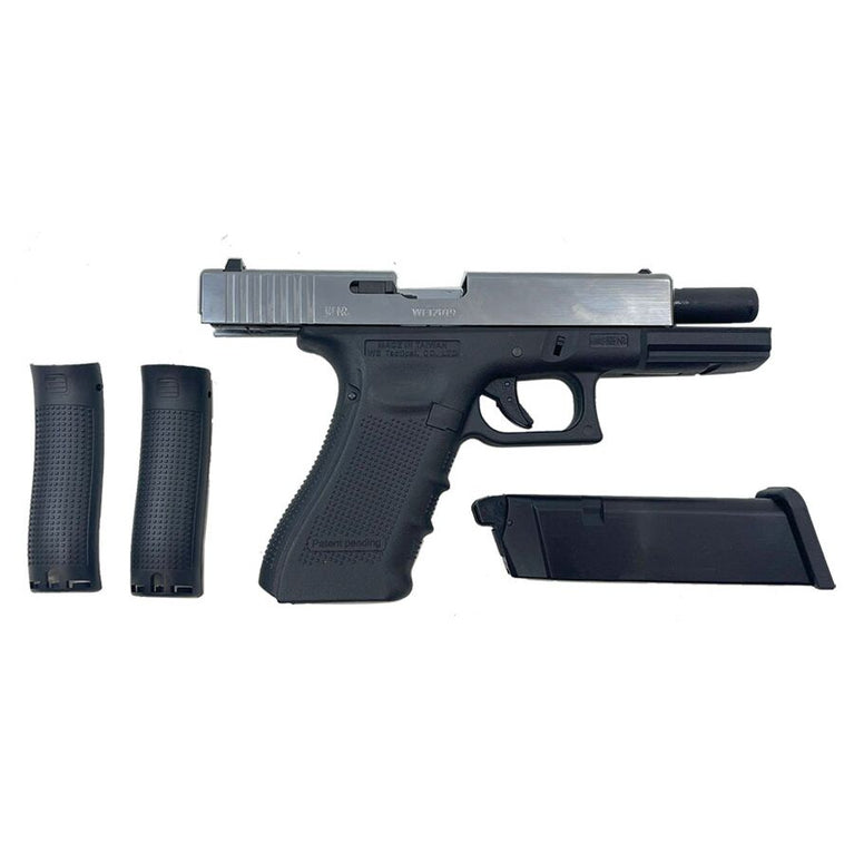 PISTOLA A GAS SCARRELLANTE G18 SILVER WE