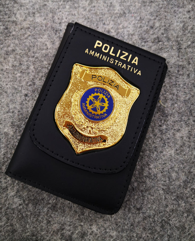 PORTAFOGLIO CON PLACCA A PATTELLA FISSA POLIZIA AMMINISTRATIVA VEGA HOLSTER POLIZIA AMMINISTRATIVA
