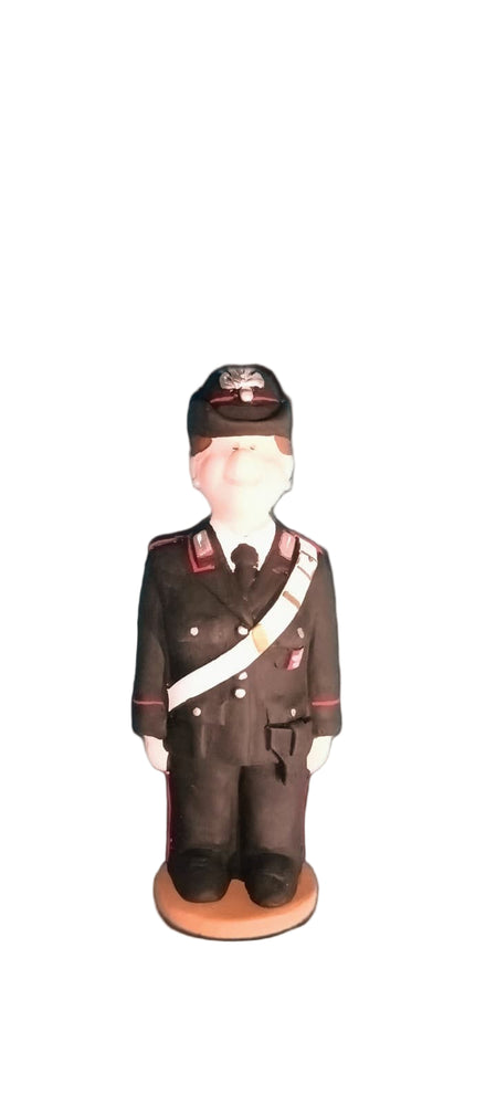 STATUINA CARABINIERE IN TERRACOTTA ARTIGIANALE