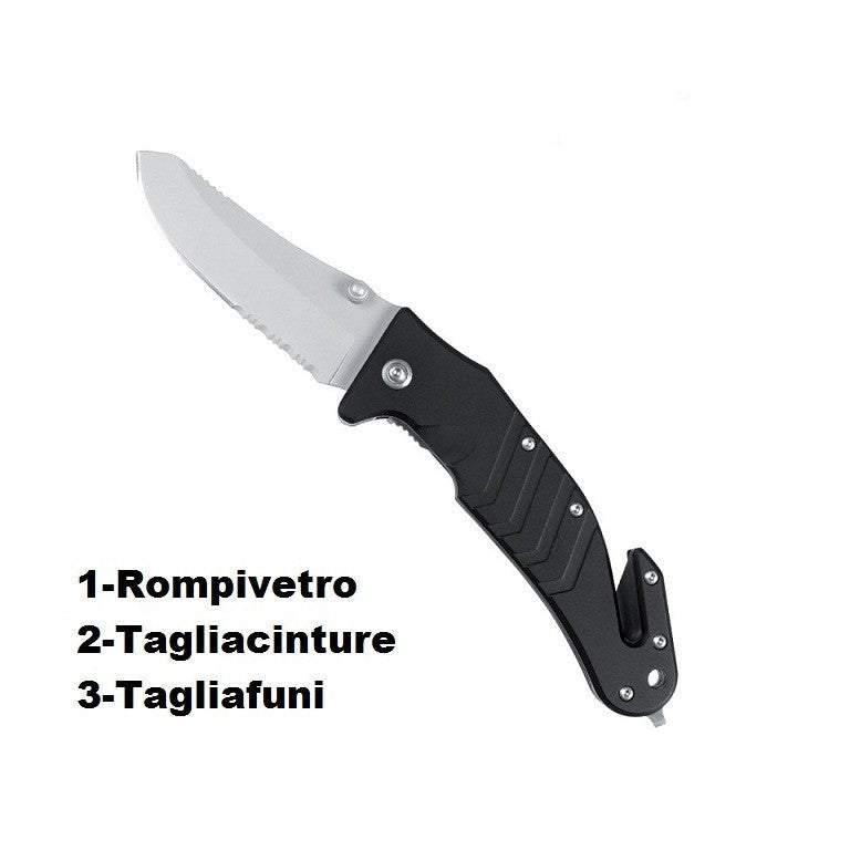 COLTELLO PRONTO INTERVENTO COLORE NERO MILTEC