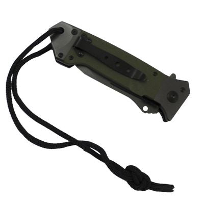 Coltello liner lock richiudibile DA35 cm22 colore verde MILTEC