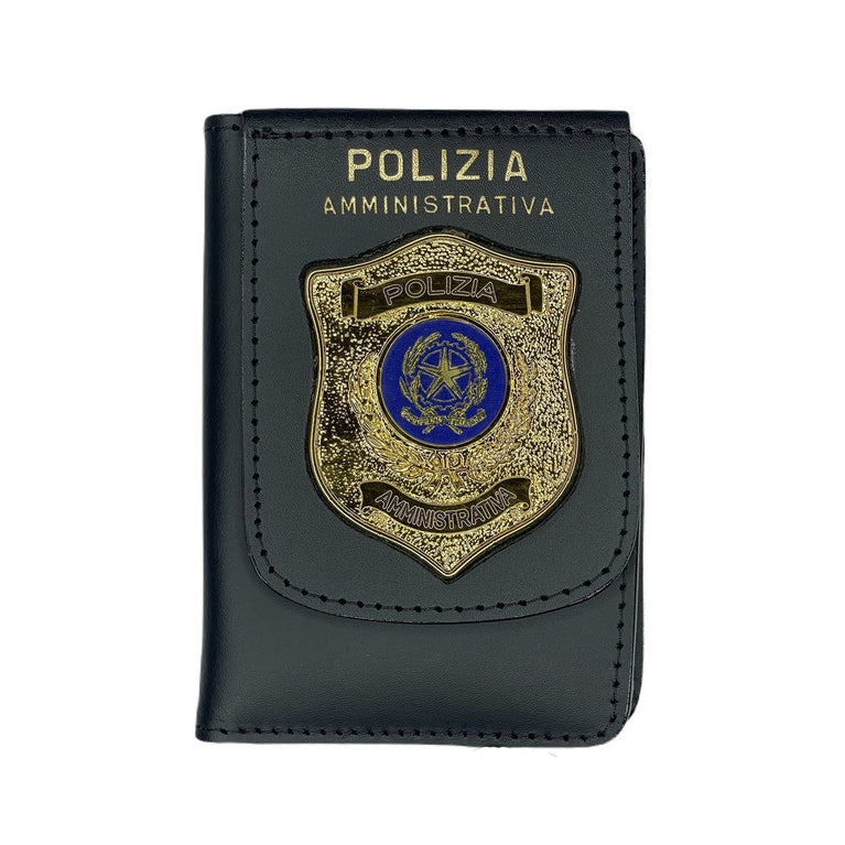 PORTAFOGLIO CON PLACCA A PATTELLA FISSA POLIZIA AMMINISTRATIVA VEGA HOLSTER POLIZIA AMMINISTRATIVA