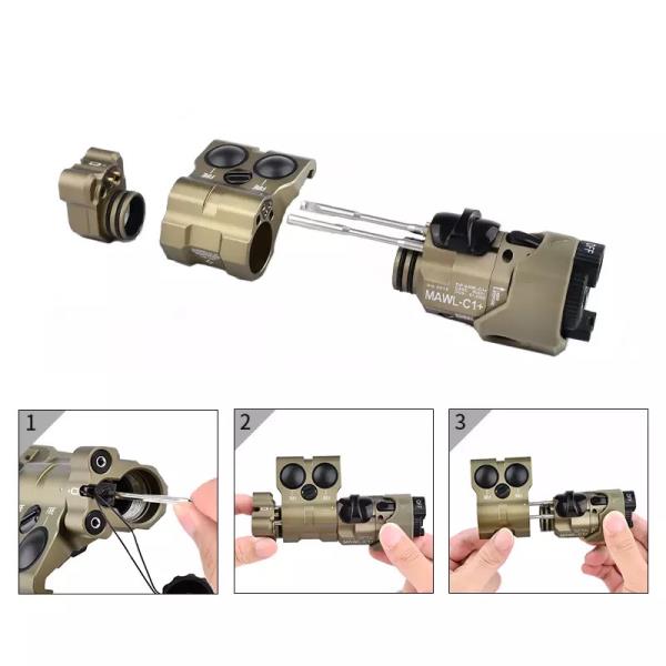 SISTEMA DI PUNTAMENTO MAWL C1 NYLON LASER ROSSO/IR CON LUCE LED/LED IR NERO WADSN