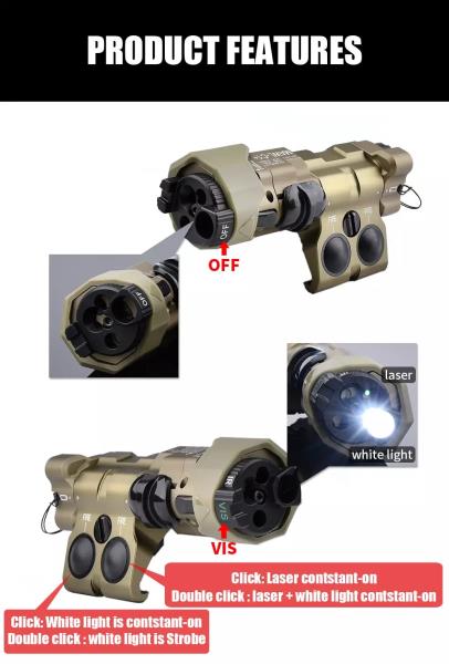 SISTEMA DI PUNTAMENTO MAWL C1 NYLON LASER ROSSO/IR CON LUCE LED/LED IR NERO WADSN
