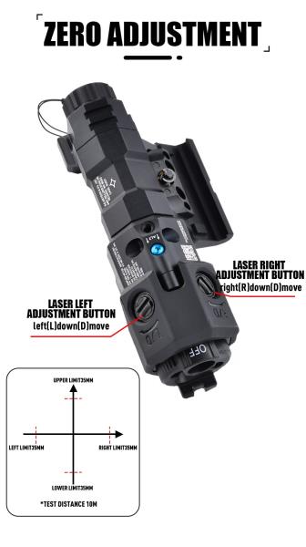SISTEMA DI PUNTAMENTO MAWL C1 NYLON LASER ROSSO/IR CON LUCE LED/LED IR NERO WADSN
