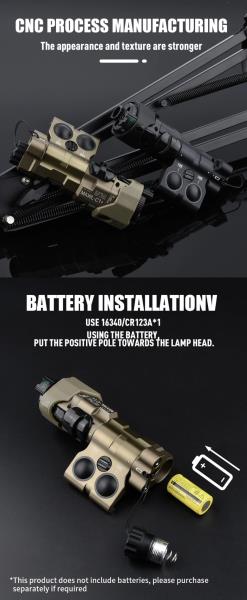 SISTEMA DI PUNTAMENTO MAWL C1 NYLON LASER ROSSO/IR CON LUCE LED/LED IR NERO WADSN