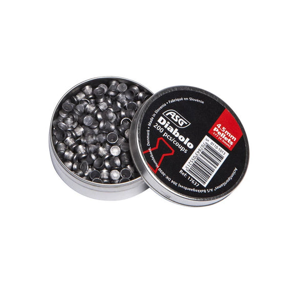 CONFEZIONE DA 200 PIOMBINI CAL. 4,5mm A TESTA PIATTA E COLLO RIGATO ASG