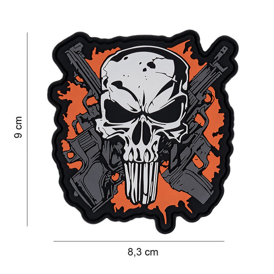 PATCH IN PVC PUNISHER WITH CROSSED GUNS 101 INC.