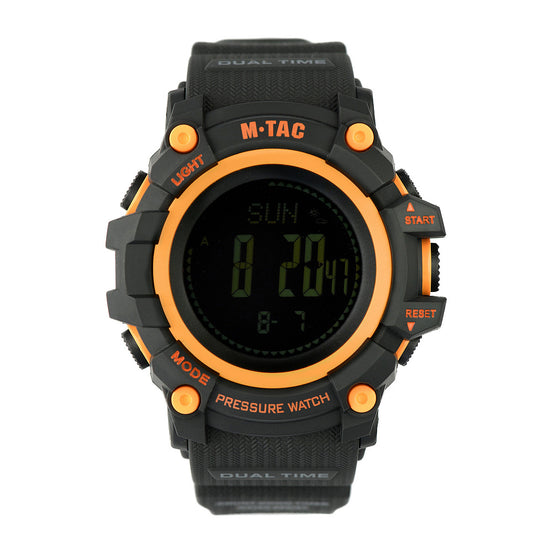 orologio Tactical Adventure multifunzione colore nero e arancione m-tac