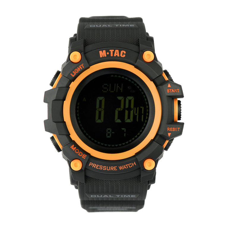 orologio Tactical Adventure multifunzione colore nero e arancione m-tac