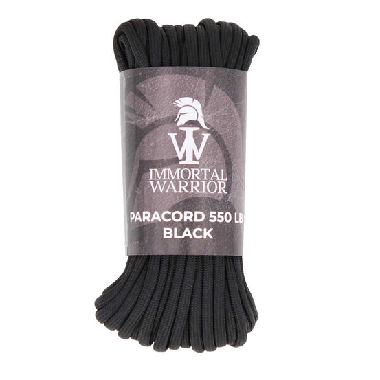 CORDINO PARACORD 4MM X 15M 550LB NERO IMMMORTAL WARRIOR