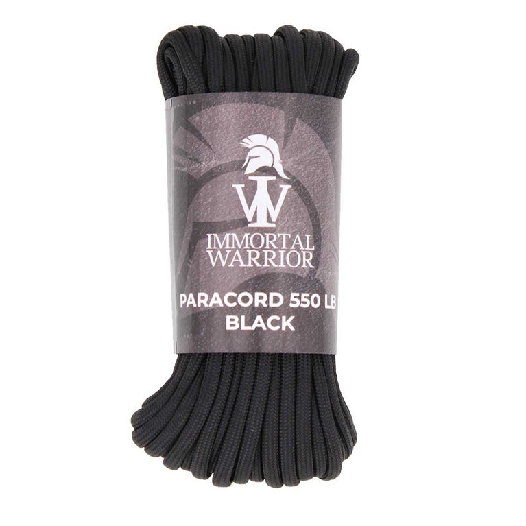 CORDINO PARACORD 4MM X 15M 550LB NERO IMMMORTAL WARRIOR