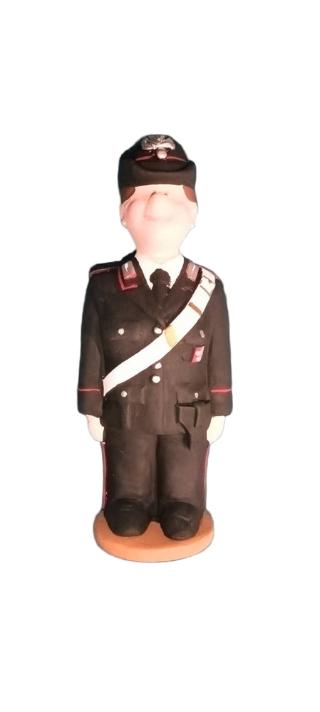 STATUINA CARABINIERE IN TERRACOTTA ARTIGIANALE