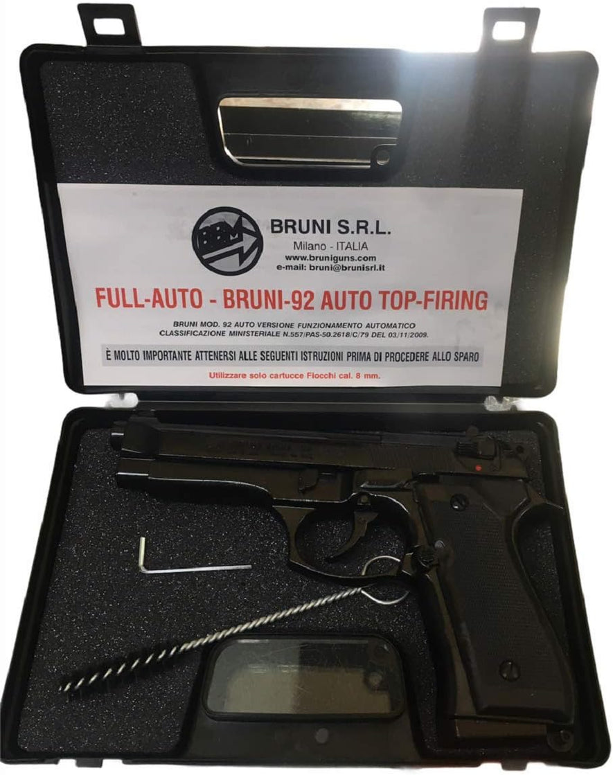 PISTOLA A SALVE 92 CALIBRO 8MM FULL AUTO NERA BRUNI