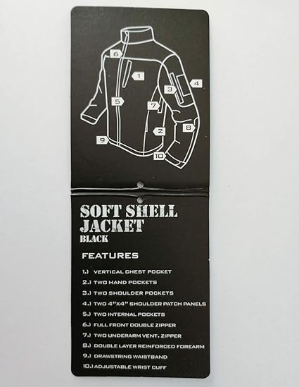 Softshell Jacket tactical leggera colore nero 101 INC