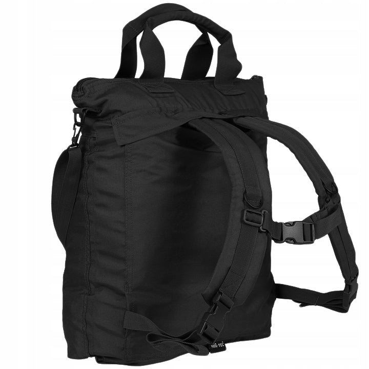 BORSA PORTA CASCO CON TRACOLLA E SPALLACCI NERA MILTEC