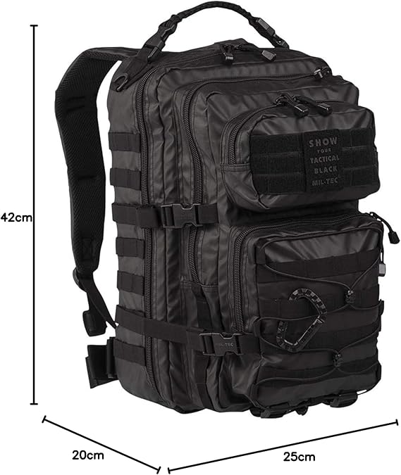 ZAINO TACTICAL US ASSAULT SMALL NERO WATERPROOF MILTEC