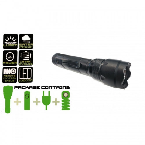 Torcia TATTICA DA 200 Lumen Con Batteria Ricaricabile JS TACTICAL