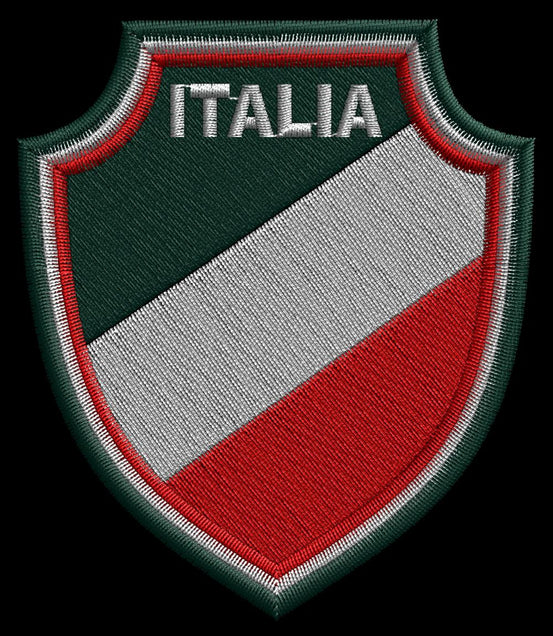 PATCH RICAMATA SCUDETTO ITALIA DA CUCIRE 7X8 CM