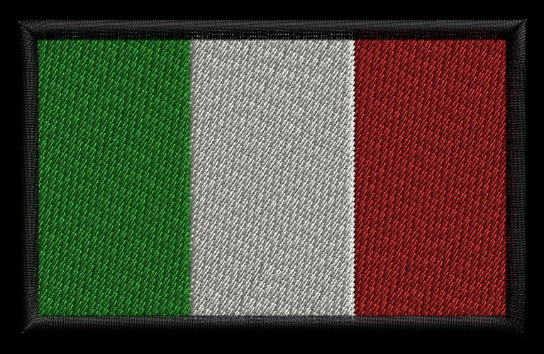 Patch Ricamata RETTANGOLARE 8X5 ITALIANA Con Velcro