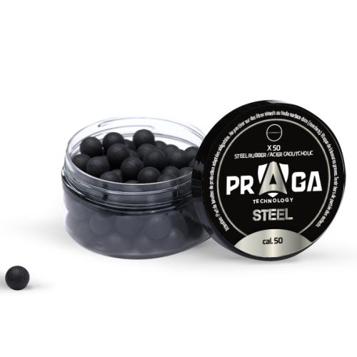 CONFEZIONE DA 50 PALLETTONI CAL. 50 IN ACCIAIO RIVESTITO IN GOMMA PRAGA