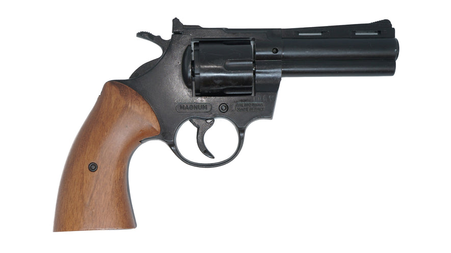 REVOLVER A SALVE MAGNUM CAL. 380 NERO E LEGNO BRUNI