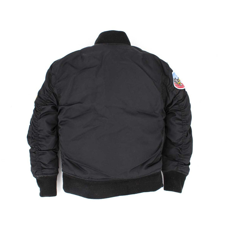 BOMBER PER BAMBINI CON PATCHES AEREONAUTICA NERO IMMORTAL WARRIOR