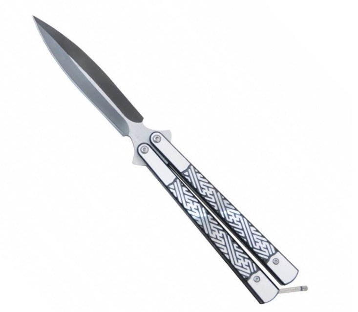 Coltello Butterfly BALISONG grigio SATINATO