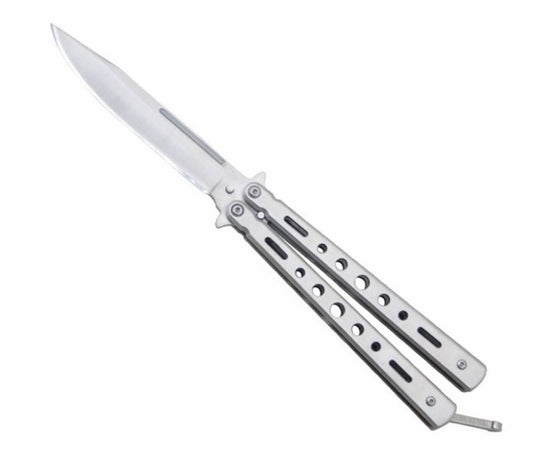 Coltello a farfalla forato grigio BALISONG