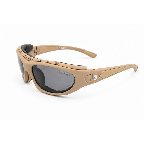 OCCHIALI PROTETTIVI REVENGE HARBOR CON 3 LENTI INTERCAMBIABILI MONTATURA COYOTE BROWN CORSO
