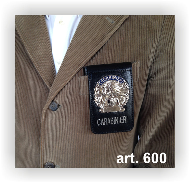 PORTAFOGLIO CARABINIERI IN PELLE CON PLACCA ARGENTATA ASCOT