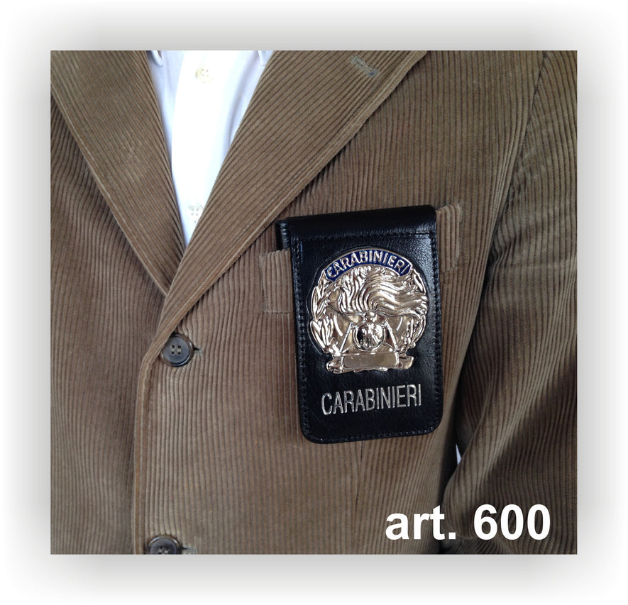 PORTAFOGLIO CARABINIERI IN PELLE CON PLACCA ARGENTATA ASCOT