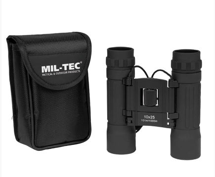 BINOCOLO PIEGHEVOLE 10X25 NERO MILTEC
