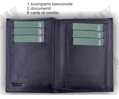 PORTAFOGLIO POLIZIA DI STATO IN PELLE CON ALLOGGIO PLACCA ASCOT