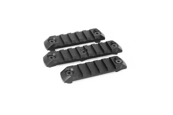 SLITTE RAIL IN POLIMERO CON ATTACCO M-LOK SET DA 3 SLITTE NERE EVOLUTION