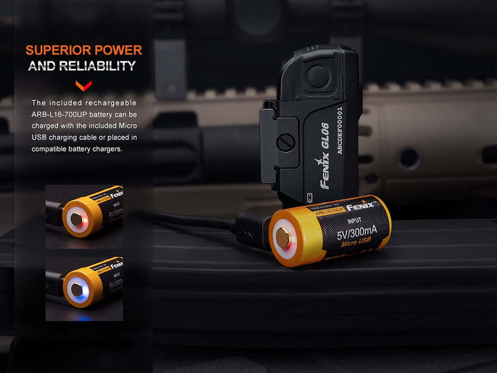 TORCIA DA 600 LUMENS PER PISTOLA GL06-365 SIG SAUER P365 NERA FENIX